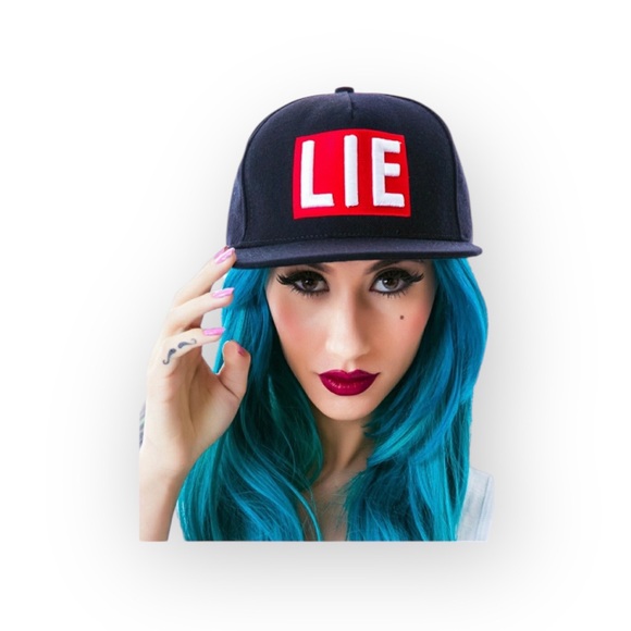 Deadstock: new UNIF x Bad Acid 𖤐 Lie Snapback Embroidered Y2K 90’s Cap 𖤐 Black - Picture 1 of 16